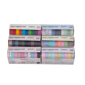 Slim Combo - Japanse Washi-afplaktapeset - 10 mm breed - 2,2 meter - 10 rollen