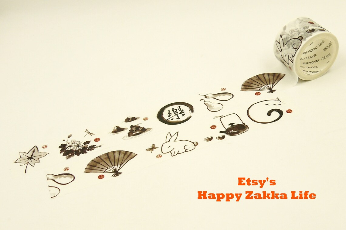 Simple Rabbit Japanese Washi Sticker Tape 30mm Wide 5.5 - Etsy