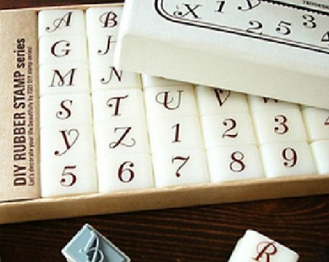 DIY Rubber Stamp Set Alphabet Stamps Bellevue Upper Case Letters 36 Pcs