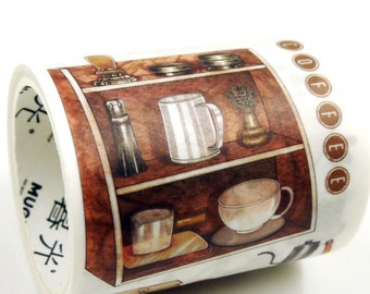 Best Gifts for Coffee Lover 02 - Japanese Washi Masking Tape - 50mm wide - 2.2 Yard