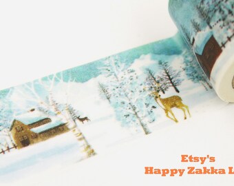 Japanese Washi Masking Tape - Four Seasons - Winter - 30mm Wide - 11 yards