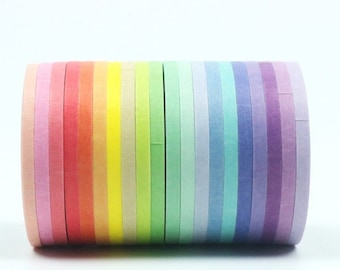 Francis - Slim Japanese Washi Masking Tape Set - 20 rolls - 3mm wide - 5.5 Yard (each roll) - no discount