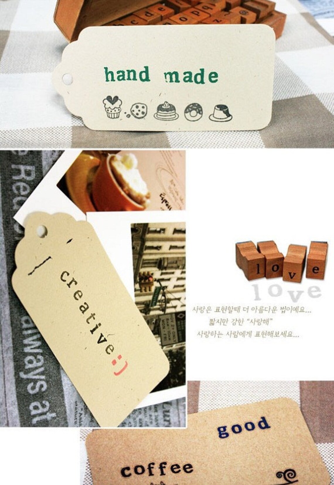 Wooden Rubber Stamp Box Alphabet Stamps Print Style Etsy