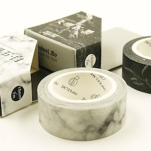 Marmer - Japanse Washi-afplaktape - 15 mm breed - 7,6 yard