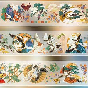 Gunstige vogel op dennenboom - Japanse PET-afplaktape - 60 mm breed - 2,2 yard - geen korting