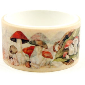 Mushroom Field - Japanese Washi Masking Tape - 20mm wide - 2.2 Yards - 1 roll