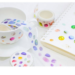 Pedras - Fita adesiva japonesa Washi - 25 mm de largura - 3,3 jardas - Fita brilhante