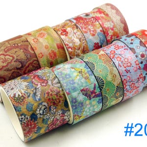 Japonisme 08 - Japanse washi-afplaktapeset - 12 rollen - 2,2 meter - Geen korting