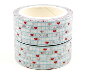 Love Heart - Japanese Washi Masking Paper Tape - 15mm wide - 5.5 yard