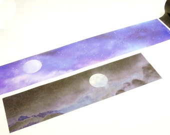 Full Snow Moon - Japanese Washi Masking Paper Tape - 70mm wide - 2.2 yard