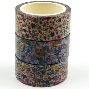 Pansy - Ensemble de ruban de masquage en papier washi japonais - 15 mm de large - 5,5 yards - 3 rouleaux