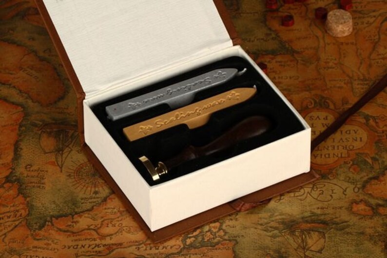 Wax Seal Box Box Set Love 1 Wooden Handle Wax Seal & 2 Wax Etsy