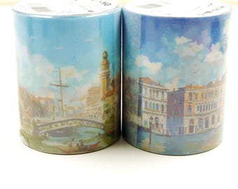 Venezianer Bella - Japanisches Washi Tape Set - 50 mm breit - 1,6m - 2 Rollen
