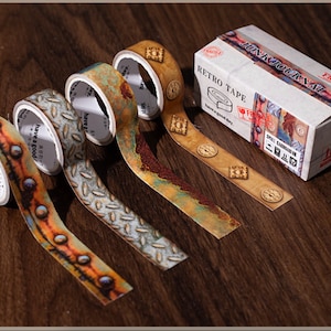 Roest: Japanse washi masking papertape set - 15 mm breed - 2,2 yard - 4 rollen