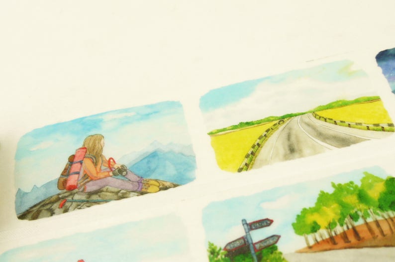 40mm wide 5.5 yard Trail Japanese Washi Masking Tape