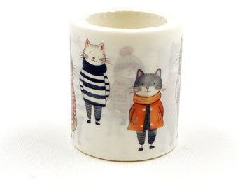 Mr. Cat - Japanese Washi Paper Masking Tape - 40mm wide - 3.3 yard