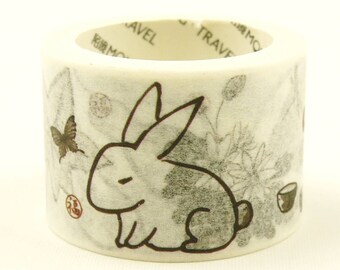 Simple Rabbit - Japanese Washi Sticker Tape - 30mm wide - 5.5 yard