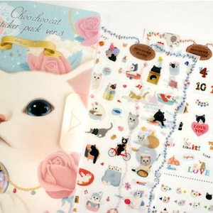 Deco Sticker Set - Cat Sticker Pack Ver. 3 - Diary Deco Sticker - 8 sheets