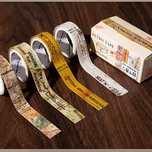 Collage - Japanse washi masking papertape set - 15 mm breed - 2,2 yard - 4 rollen
