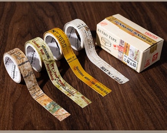Collage - Japanese Washi Masking Paper Tape Set - 15mm wide - 2.2 yard - 4 rolls