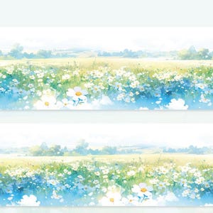 Impresionismo Floral - Juego de Cintas Washi Japonesas - 74 mm de ancho - 2,2 yardas - 6 Rollos - Sin Descuento