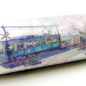 Tramspoorbrede Japanse washi masking paper tape - 100 mm breed - 2,2 yard