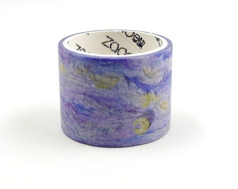 Purple Sky - Oil Painting Style - Japanese Washi Masking Paper Tape - 30mm wide - 3.3 yard