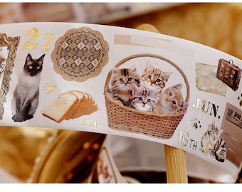 House Cat - Japanese Washi Masking Tape - 40mm wide - 3.3 yard