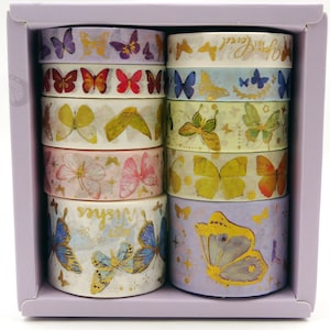 Butterfly Beauty - Japanse Washi-afplakbandset - 3,3 Yard - 10 rollen