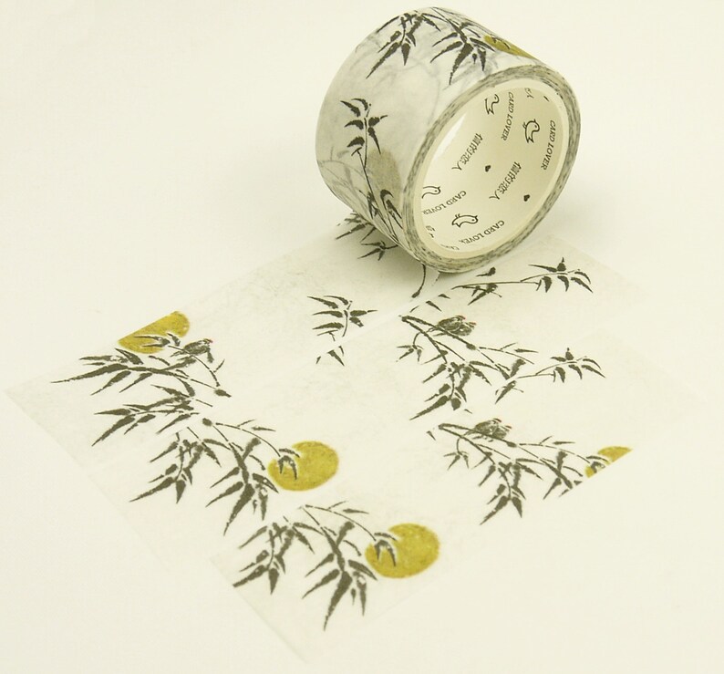 Japanese Washi Masking Tape 7.6 Yards 30mm wide Autumn moon