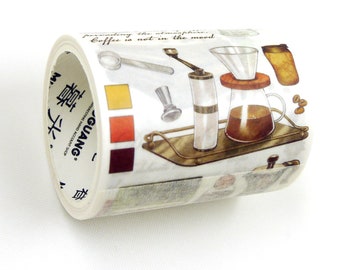 Beste Geschenke für Kaffeeliebhaber 01 - Japanisches Washi Tape - 50mm breit, 2,2m breit