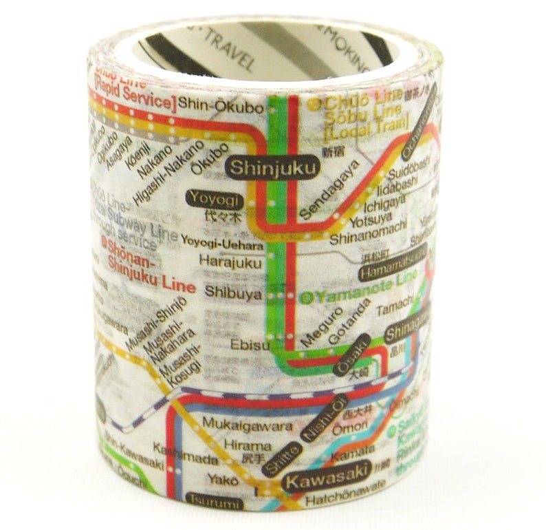 Subway Map - Japonisme Series 04 - Japanese Washi Masking Tape - 50mm wide - 5.5 yard photo