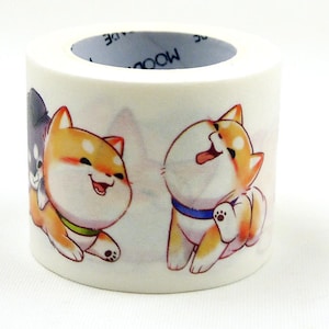 Cachorros fofos - Fita de papel para mascarar washi japonesa - 33 mm de largura - 5,5 jardas