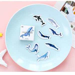 Papier-Deco-Label Dichtung Set - Wal - 45 Stück