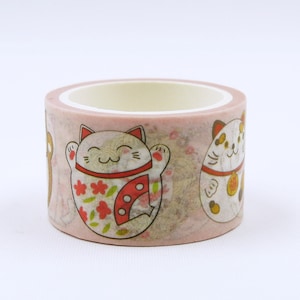 Lucky Cat - Japanese Washi Masking Tape - 25mm wide - 5.5 yard