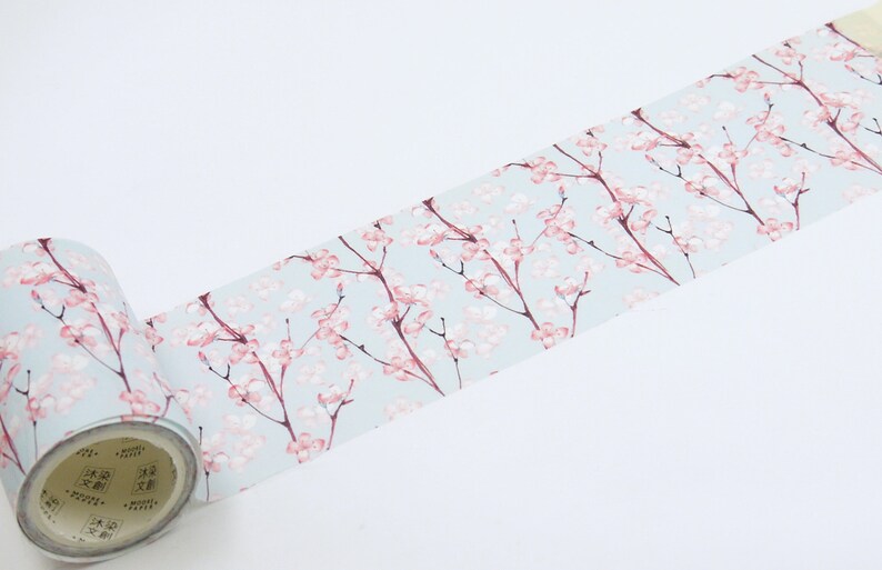 Peach Flower Wide Japanese Washi Masking Tape 70mm Wide Etsy
