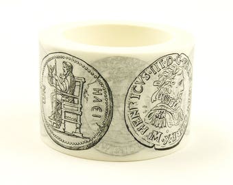 Silver Coin - Japanese Washi Masking Tape - 30mm wide - 7.6 yard