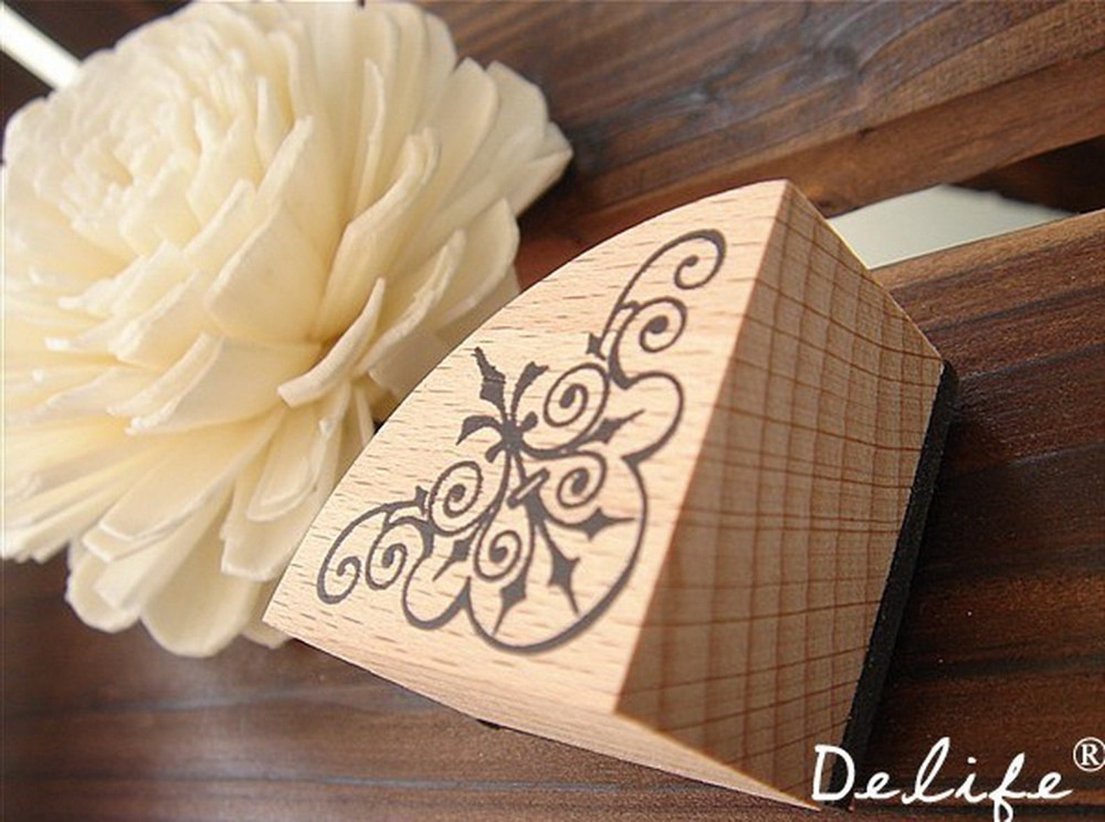 Wooden Rubber Stamp Set Decorative Border A Set 7 Stamps Etsy