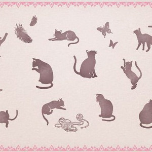 DIY rubberen stempeldoos set - Pussy Cat - 12 stuks