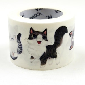 Cat Pals - Ruban adhésif japonais en papier Washi - 28 mm de large - 5,5 yards