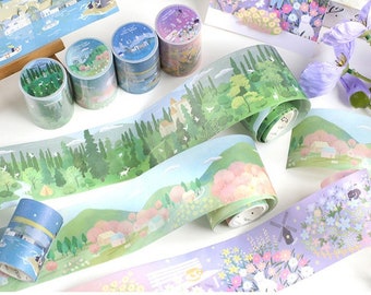 Globe Wanderer - Japanese Washi Masking Tape - 50mm wide - 3.3 yard