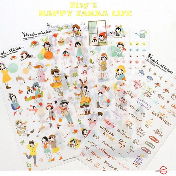 Translucent Sticker Set - Heeta Sticker - 6 Sheets