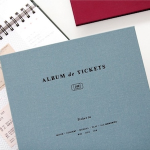 Stoffcover Ticket Sammelalbum - 50 Seiten (100 Tickets) - 7 Farben zur Wahl - kein Rabatt