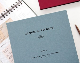 Fabric Cover Ticket Collection Album - 50 Pages (100 Tickets) - 7 Colors for Choice - no discount