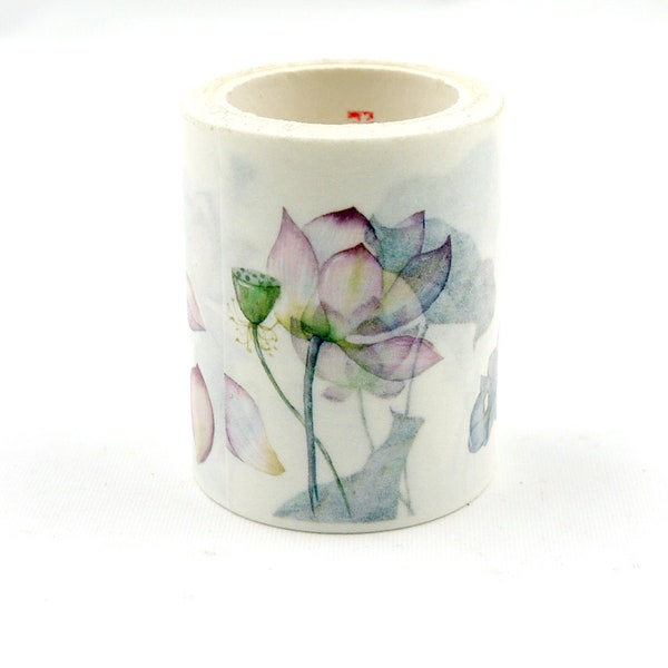 Sacred lotus - Japanese Washi Masking Tape - 45mm Wide - 3.3 Yard