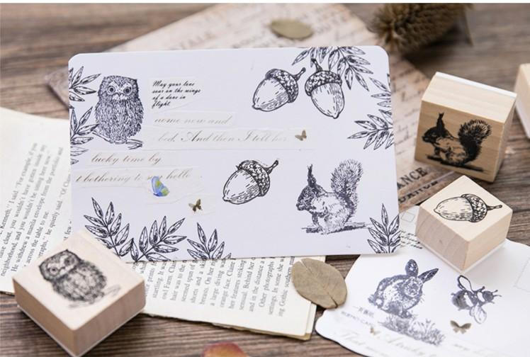 Custom Pine Tree Return Address Stamp - Personalized Script - Forest