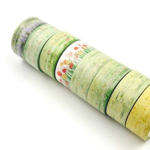 Grassland - Fita adesiva japonesa Washi - 15 mm de largura - 5,5 jardas - 8 rolos - Sem desconto