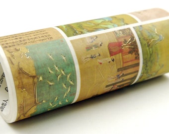 Asian Artwork 01 - Wide Japanese Washi Masking Tape - 100mm wide - 2.2 Yard