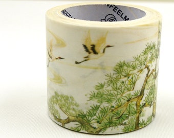 Tree and Crane Good Fortune - Japanese Washi Masking Tape - 40mm wide - 5.5 Yard