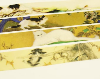Gato con estilo - Juego de cintas adhesivas Washi japonesas - 7,6 yardas - 4 rollos - Sin descuento